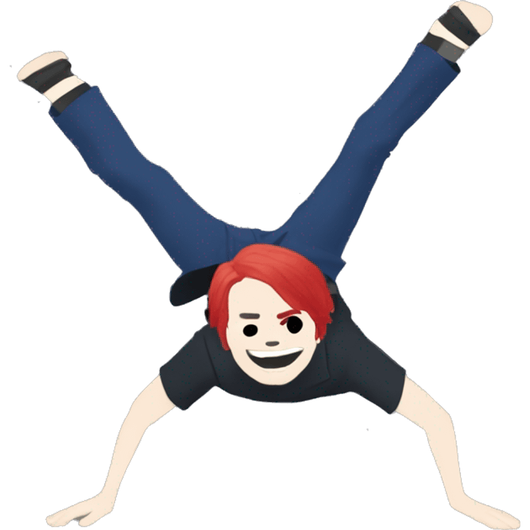 gerard way doing a cartwheel, two legs  emoji