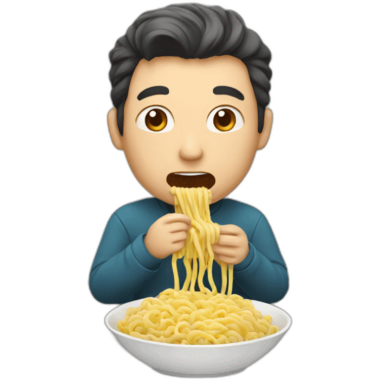 Man eating Noodles emoji