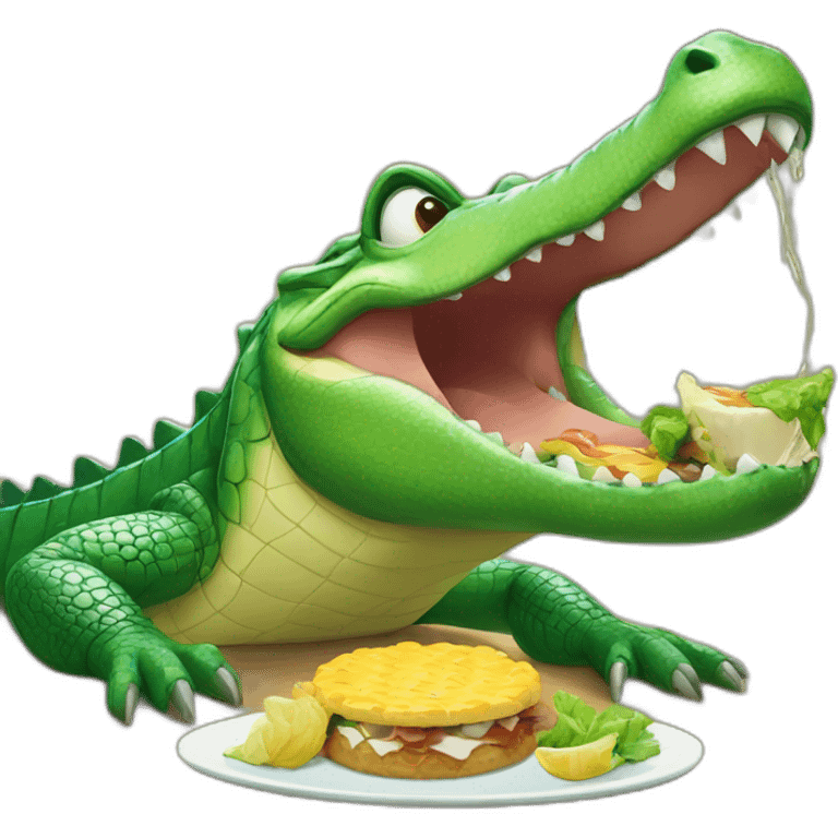 crocodile eating lunch emoji