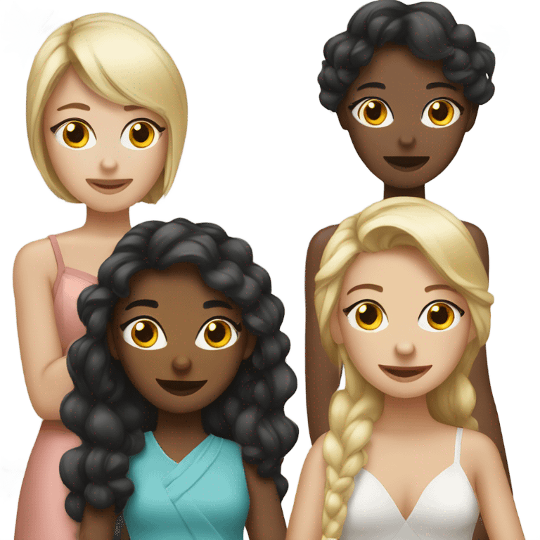 Three girls on new years eve emoji