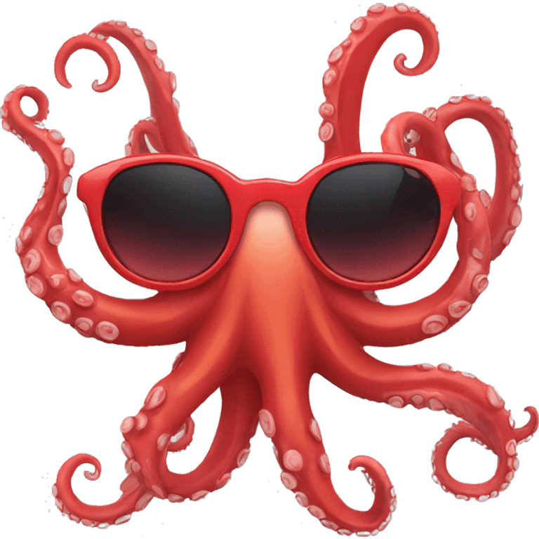 red cartoon octopus sunglasses emoji