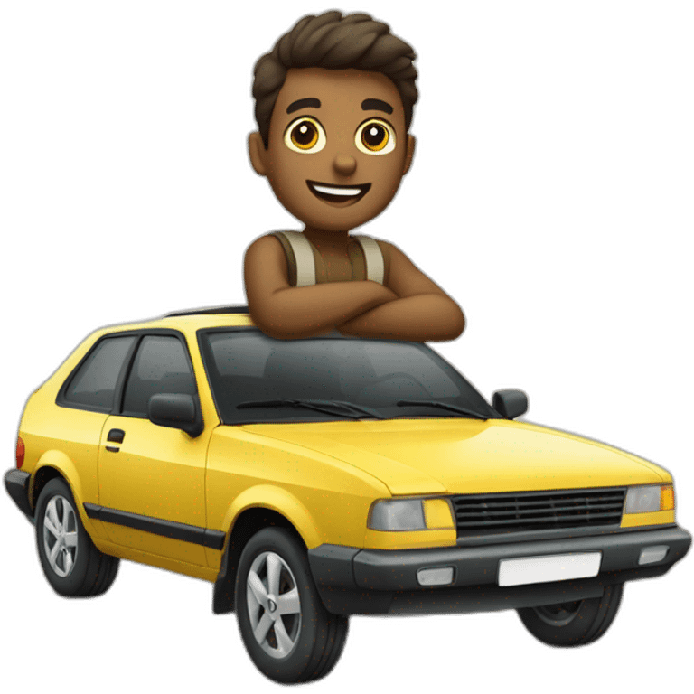 Homme sur une voiture emoji