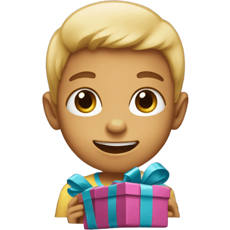 Kid open present  emoji