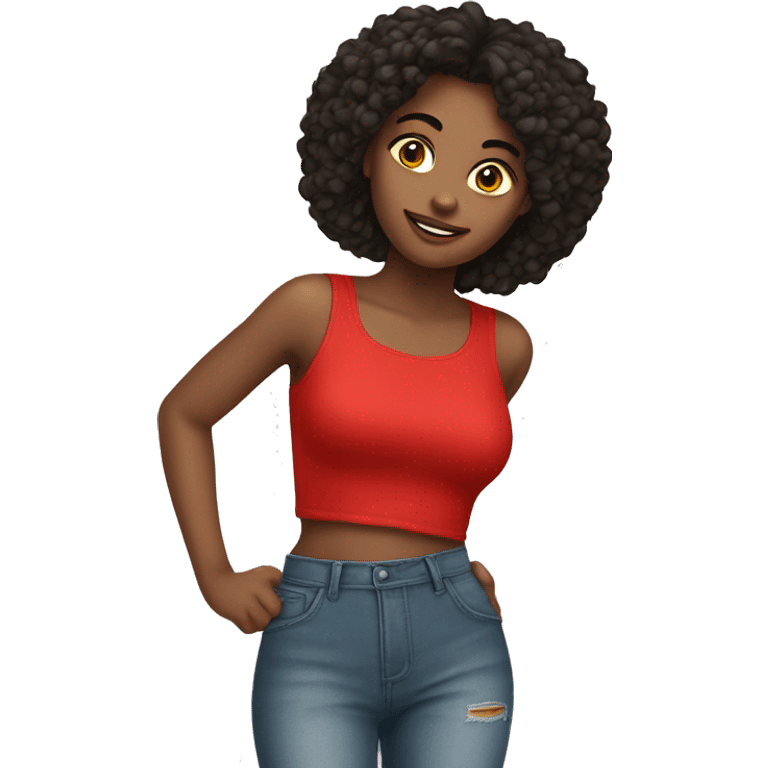 red crop top on girl emoji