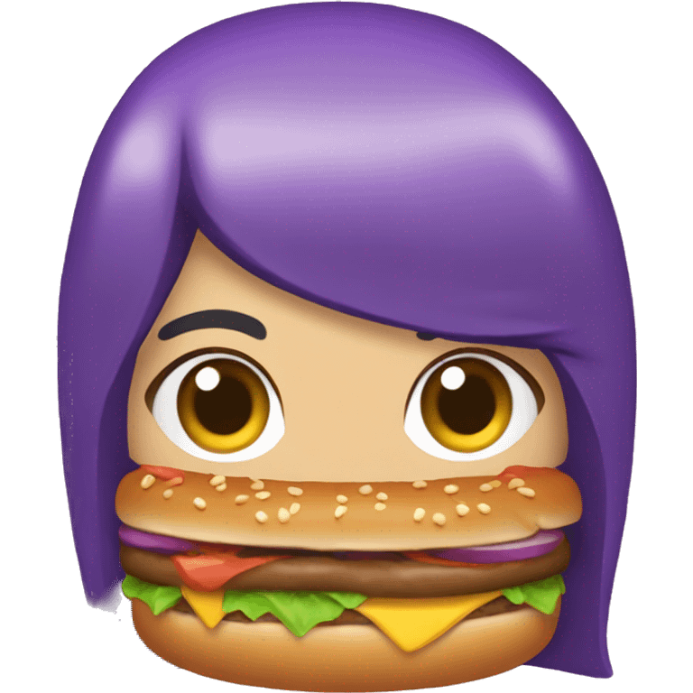 🍔 mixed with 💜 emoji