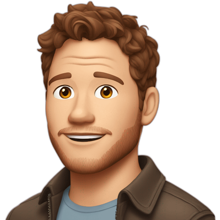 Chris Pratt brunette cartoon emoji