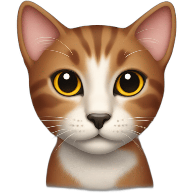 a cat of three colors red, black and brown. and light nose emoji