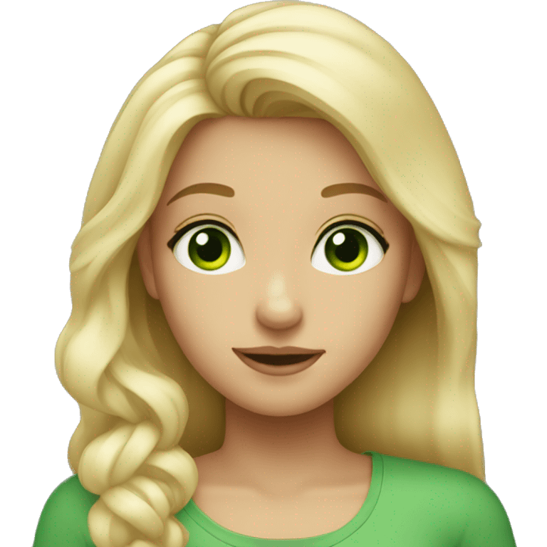 blond girl with green eyes emoji