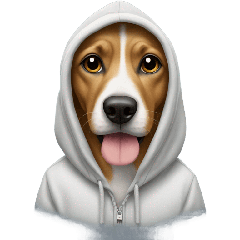 Dog wearing a hoodie emoji