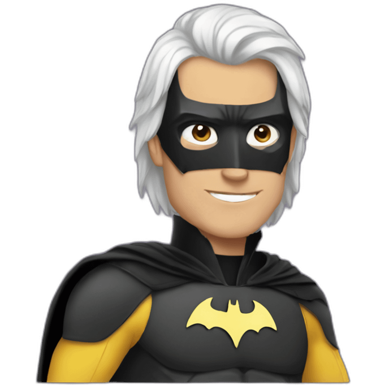 Elon cosplaying batman emoji