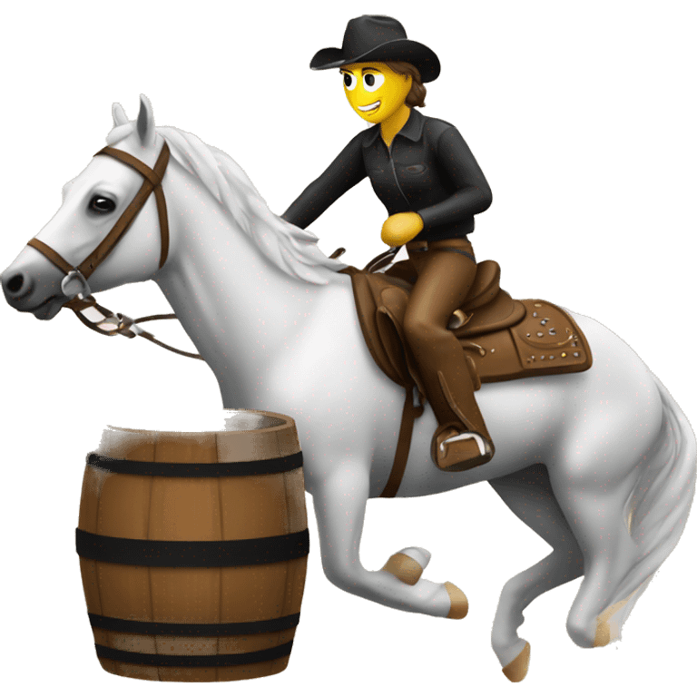 Barrel racing horse with rider emoji