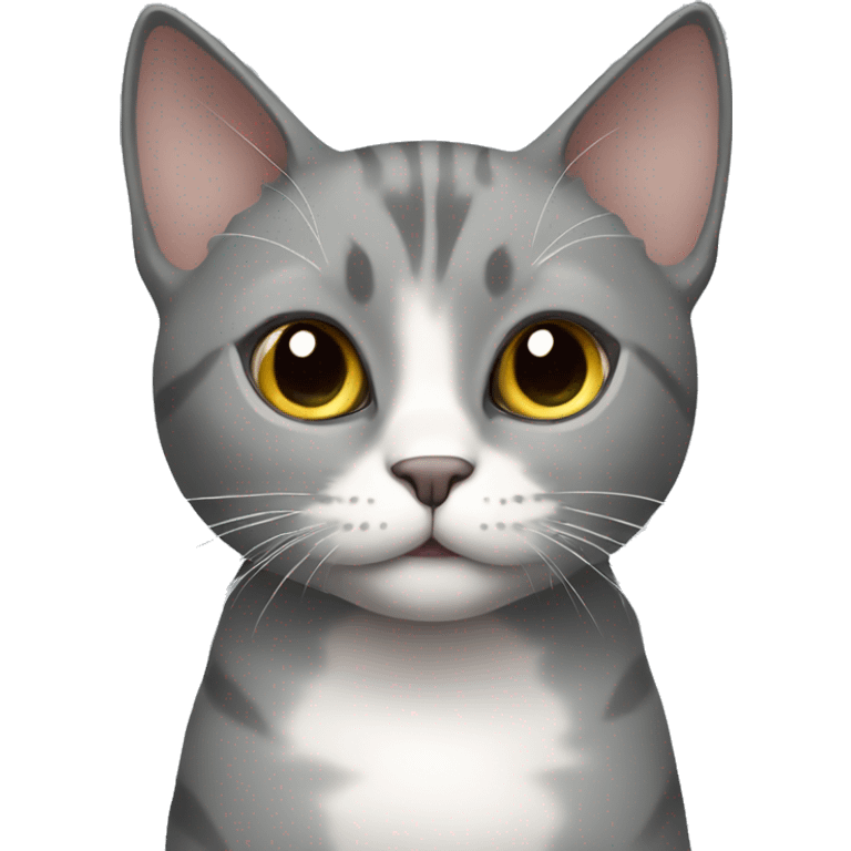 beautiful gray cat with white belly emoji