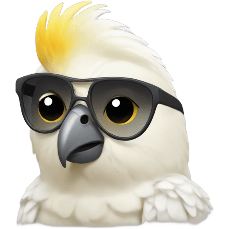 Cockatiel with sunglasses emoji