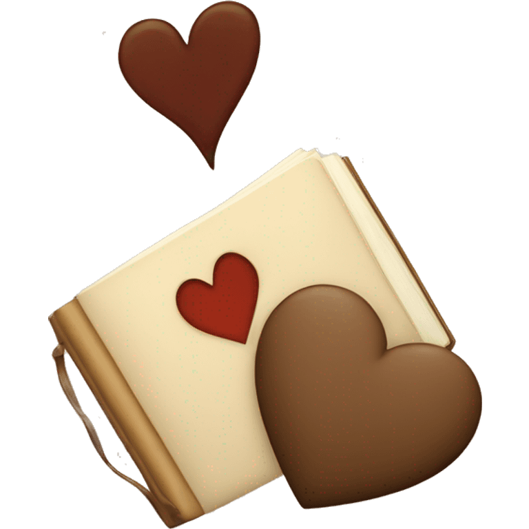 beige books and brown heart emoji