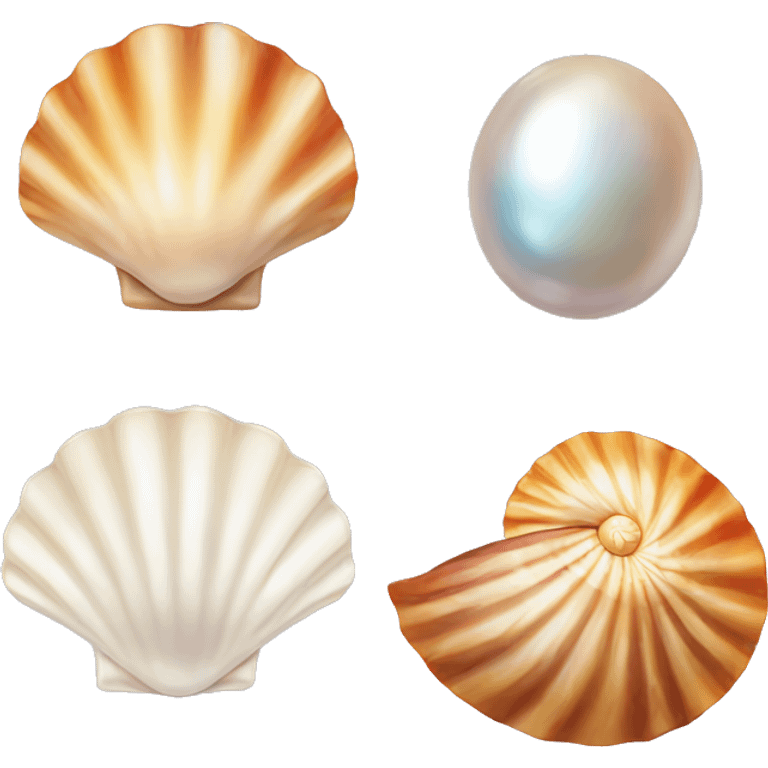 Pearl and shell emoji