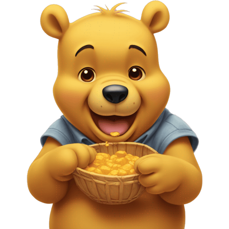 Winnie the Pooh eating hunny emoji