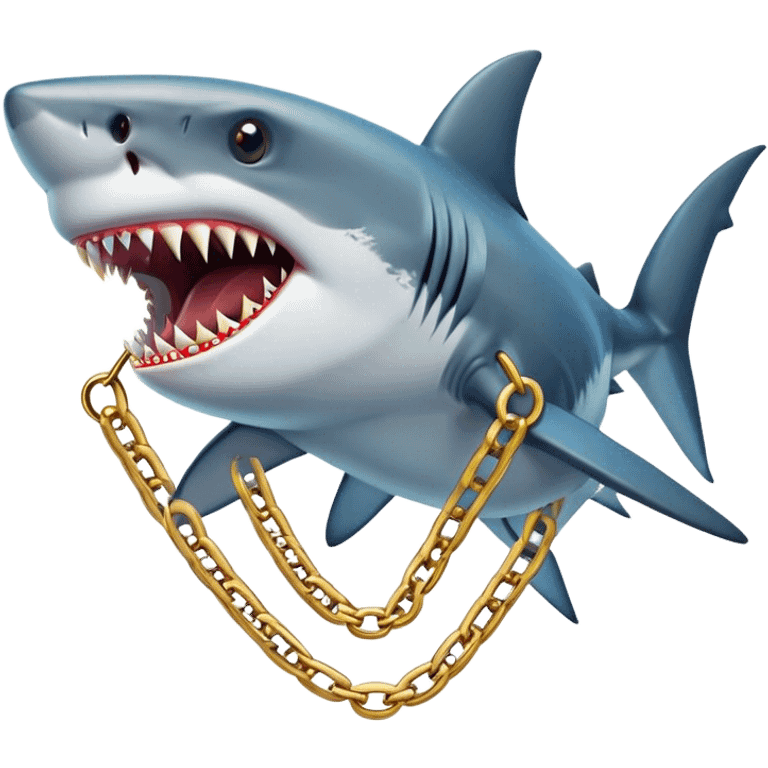 Shark with gold chain emoji