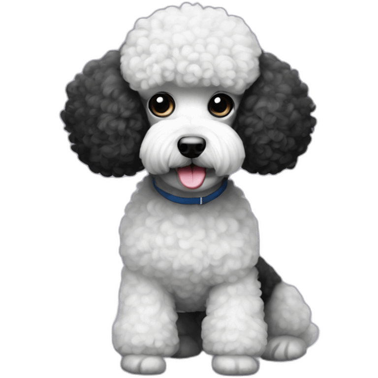 a poodle that's small and black and white emoji