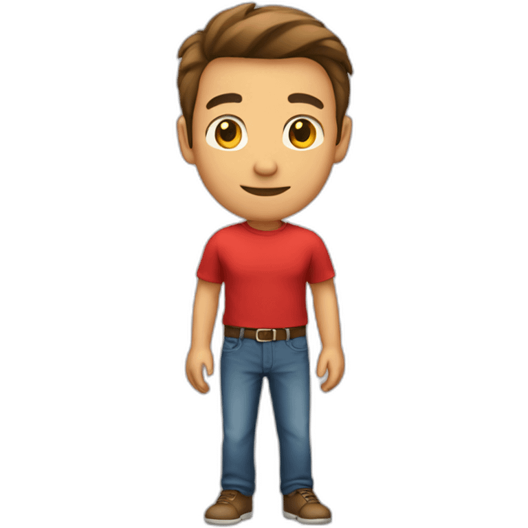 Full body picture of a male in a red shirt emoji