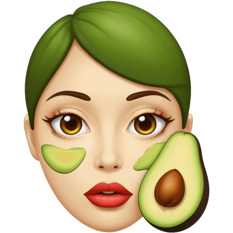 Aguacate con labios muy grandes emoji