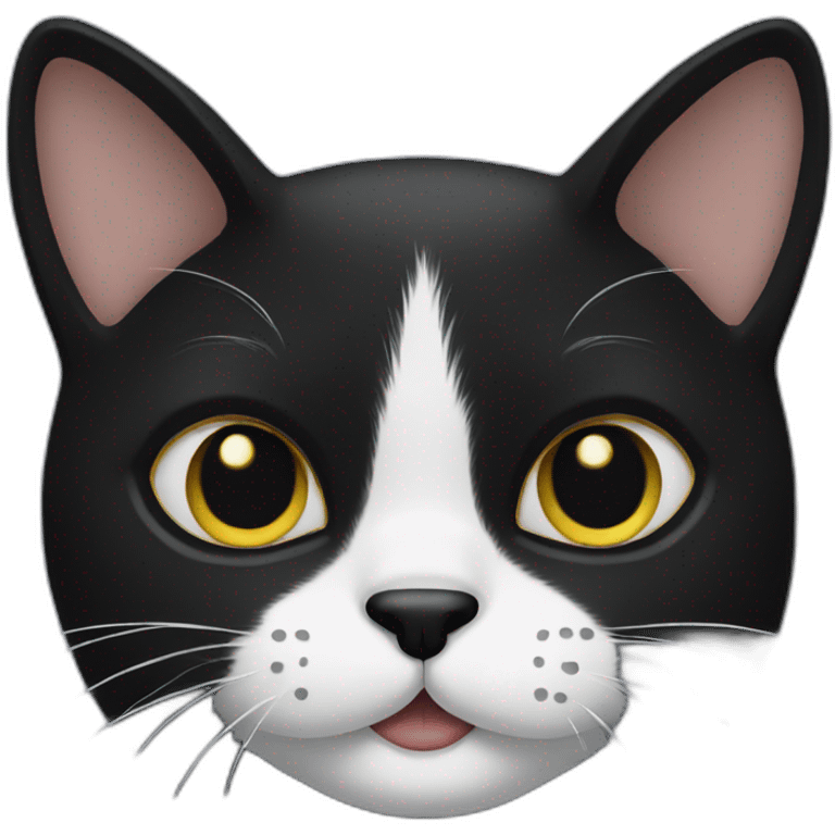 Black cat with white moustache emoji