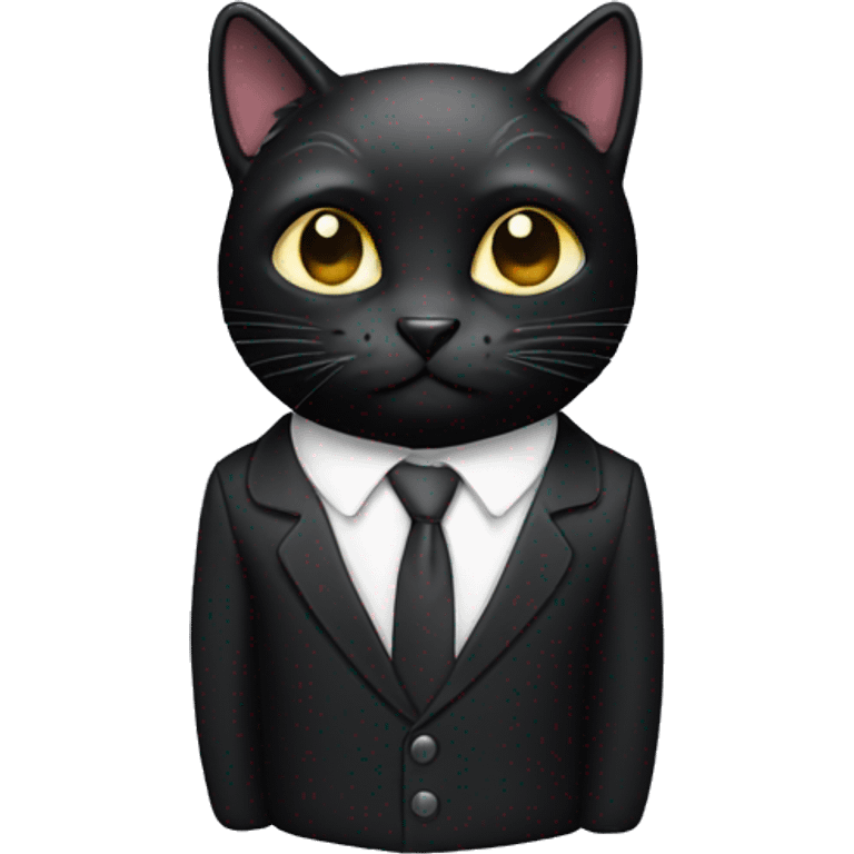 Black cat with suit emoji