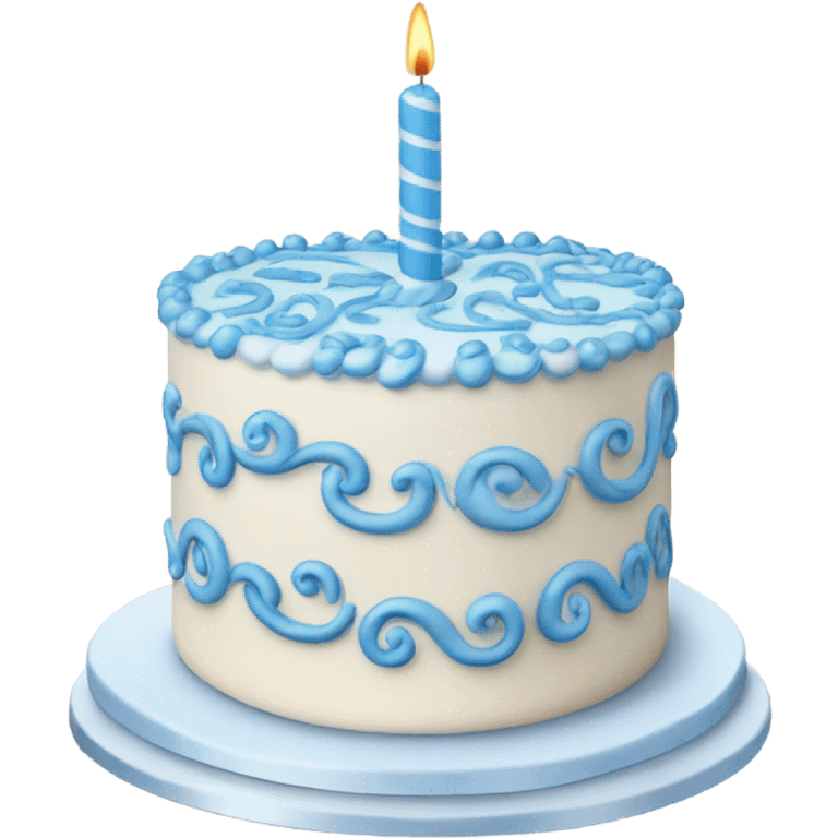 White and blue birthday cake emoji