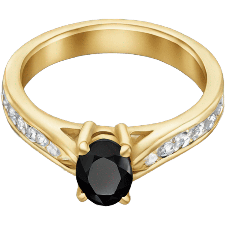 gold ring with black oval diamond emoji