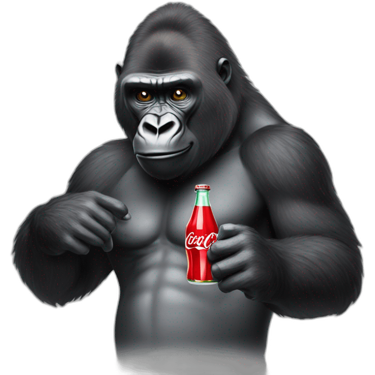 Gorilla holding coca cola bottle emoji