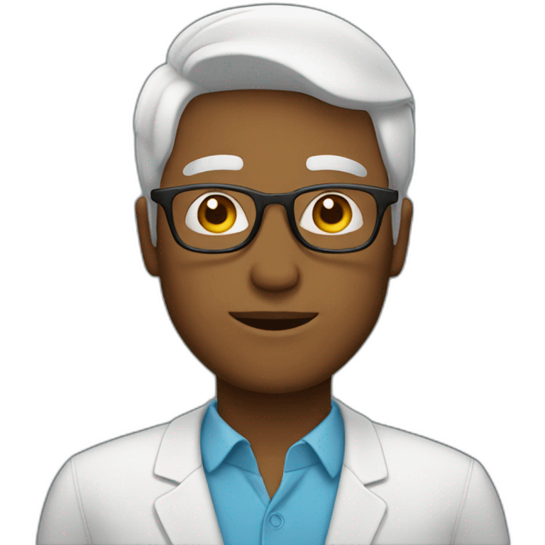 A man with short white hair wearing glasses  emoji