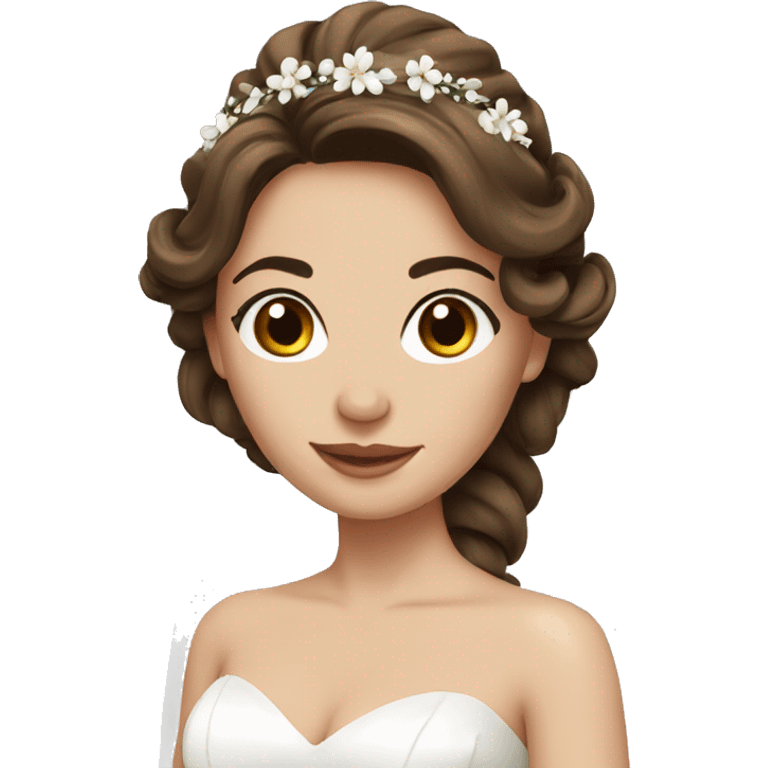 Beautiful bride with brown hair emoji