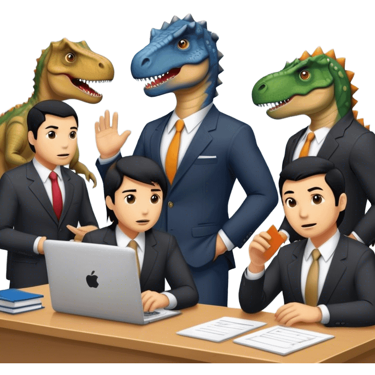 old dinosaurs working in an office emoji