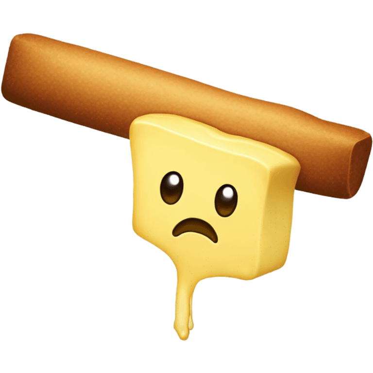 a stick of butter thats very sad emoji