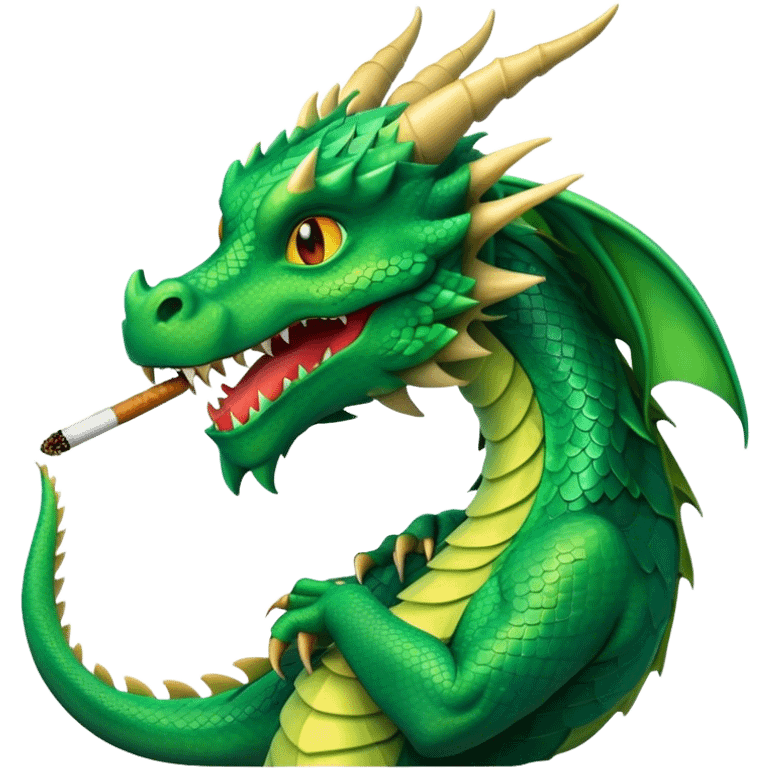 Dragon smoking a blunt emoji