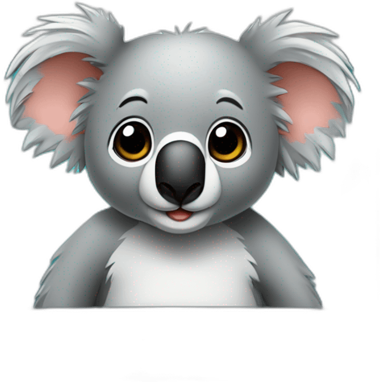 koala behind computer emoji