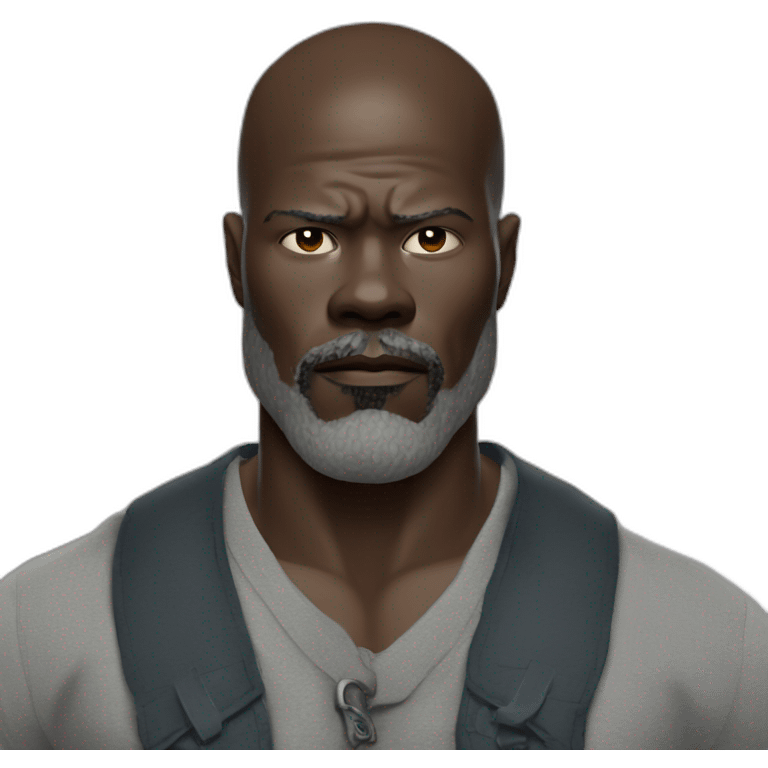 black beard Djimon Hounsou serious emoji