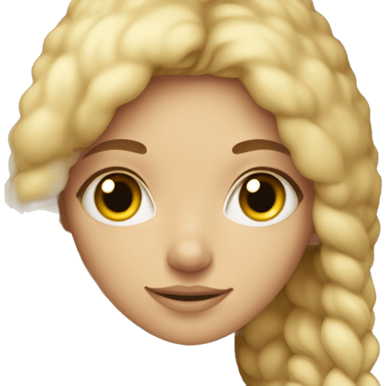 Cute blonde girl being cozy emoji