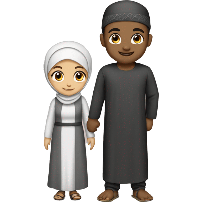 muslim boy and girl lovng emoji