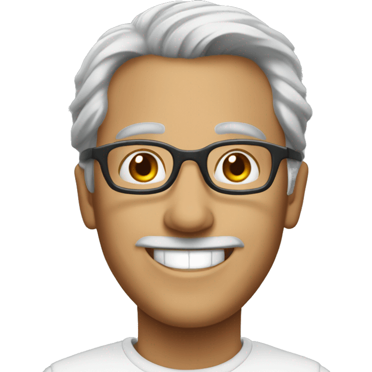 italian guy with gray hair, glasses and nice smile  emoji