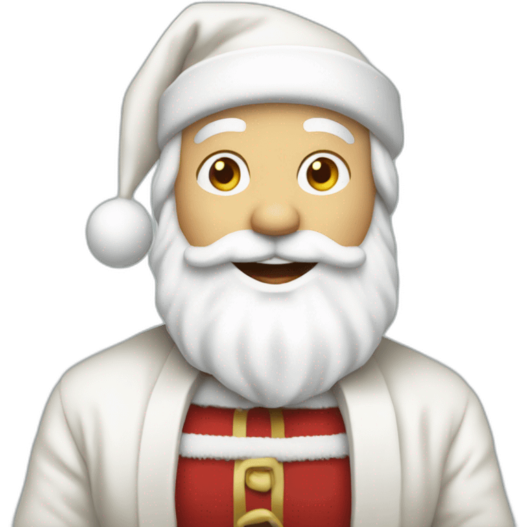 supper happy white santa only face emoji