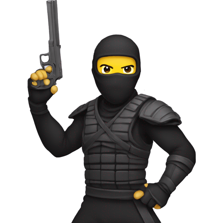 Ninja con una pistola emoji