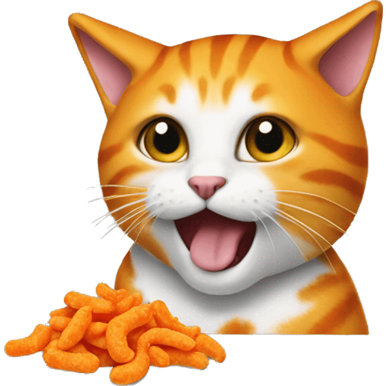 Cat eating cheetos emoji