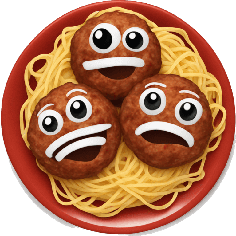 Plate of Spaghetti and meatballs  emoji