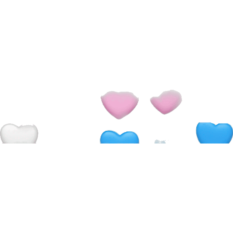 Pink white and blue heart emoji