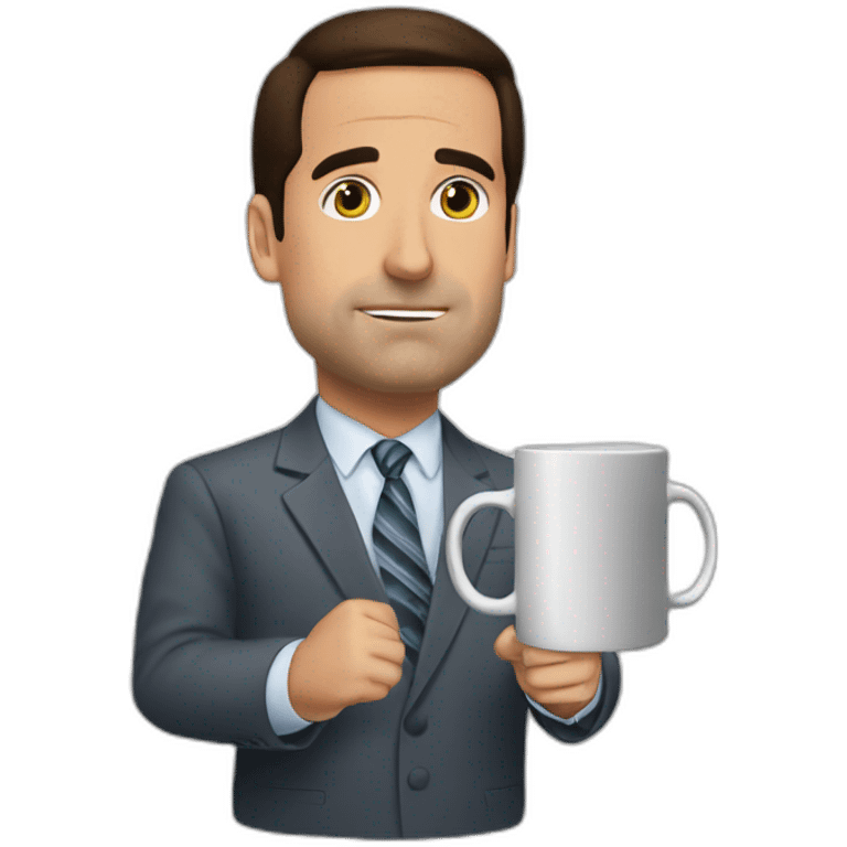 Micheal Scott tapping mug emoji