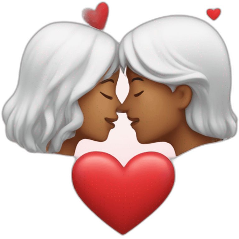 couple kissing hearts flying emoji