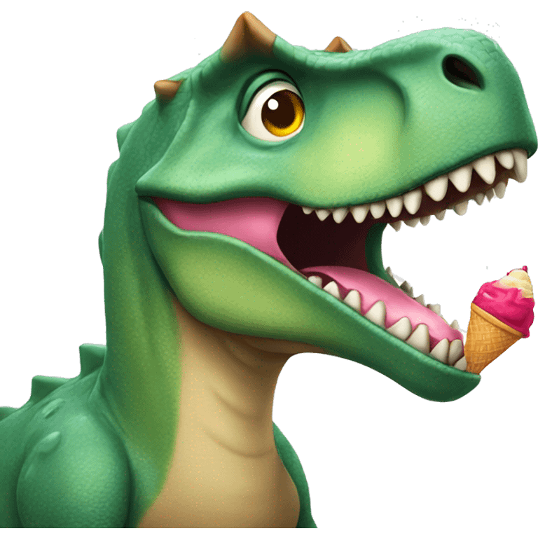 dinosaur with ice cream  emoji