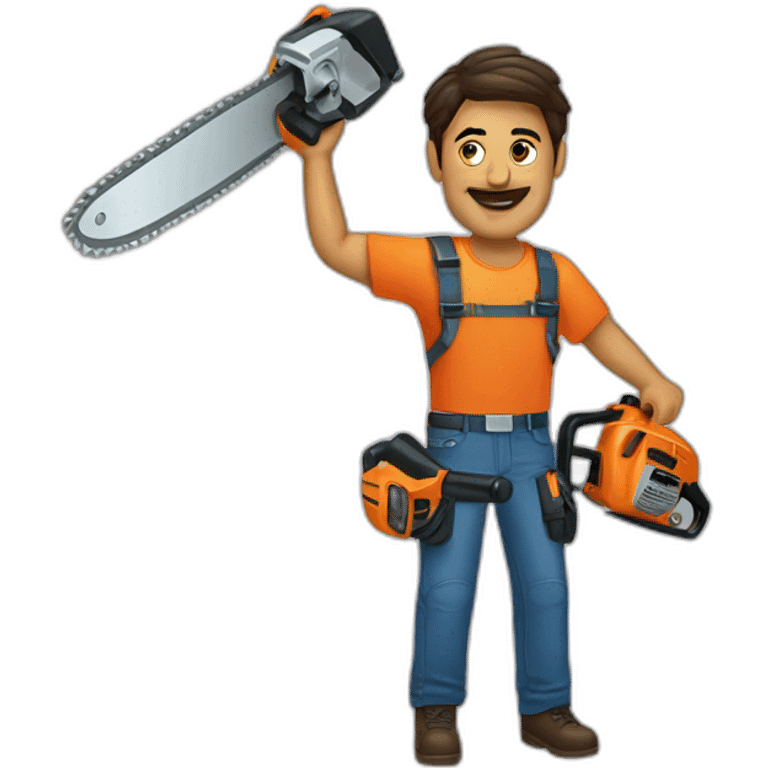 Javier Milei with a chainsaw emoji