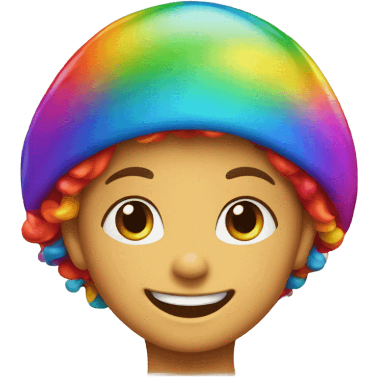 Kid with rainbow spinner hat emoji