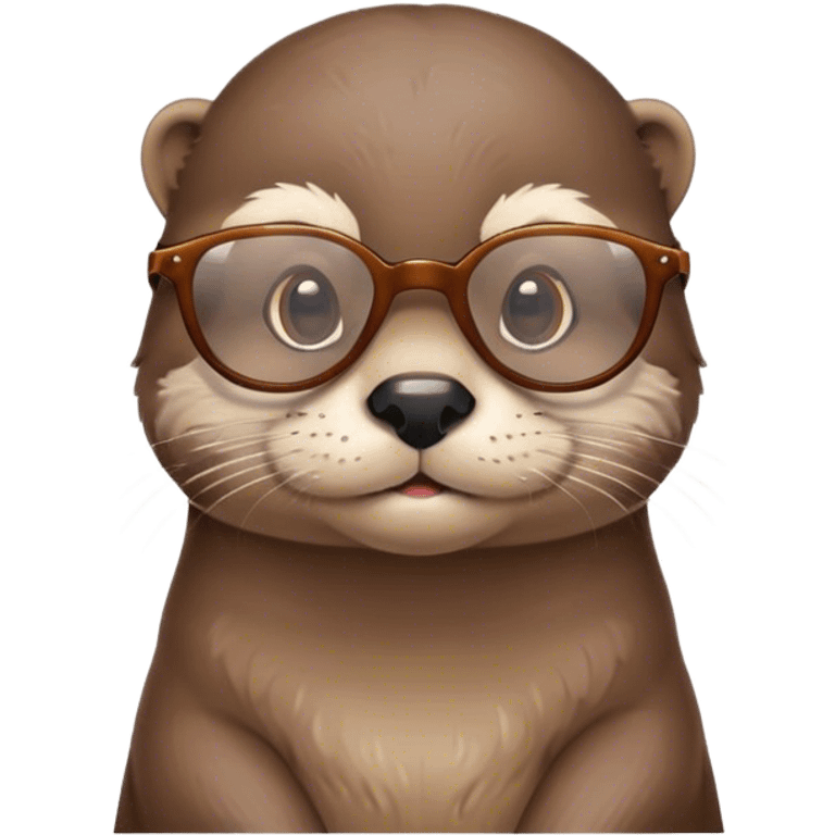 Otter wearing white glasses emoji